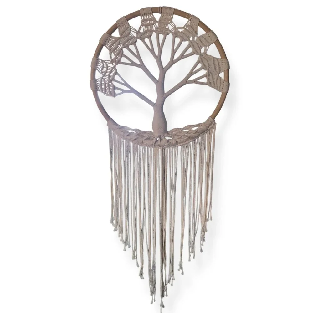 Handmade Macrame Tree Of Life Dreamcatcher Wall Hanging Decor 36
